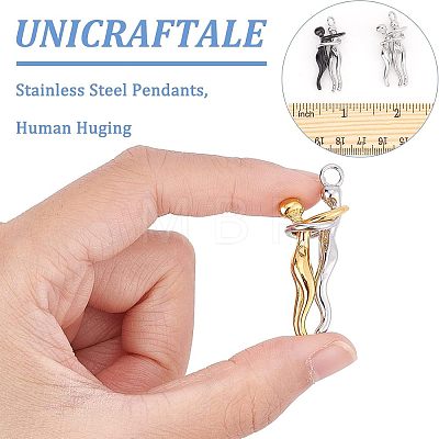 Unicraftale 3Pcs 3 Colors 304 Stainless Steel Pendants STAS-UN0037-95-1