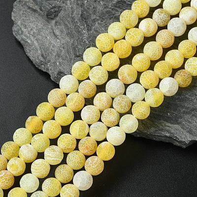 Natural Crackle Agate Beads Strands G-G055-8mm-6-1