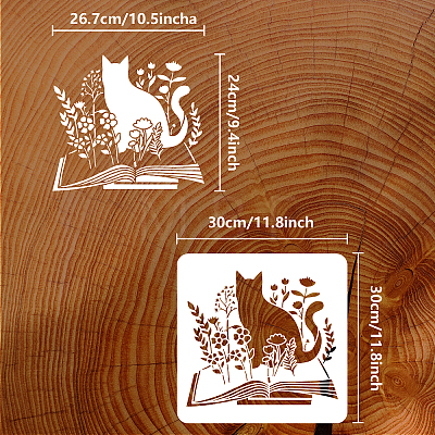 PET Hollow Out Drawing Painting Stencils DIY-WH0391-0319-1