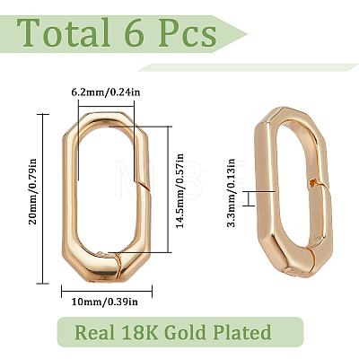 SUNNYCLUE 6Pcs Rack Plating Brass Spring Gate Rings KK-SC0003-82-1