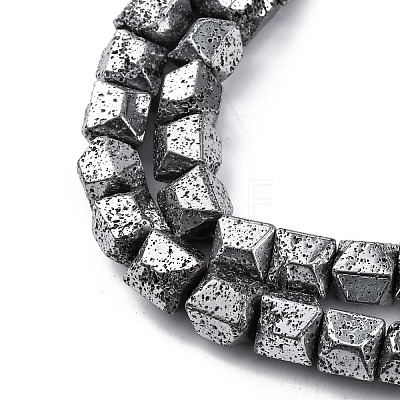 Electroplated Natural Lava Rock Beads Strands G-A256-D01-01A-1