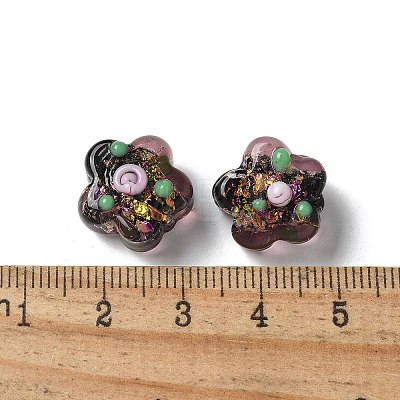 Handmade Foil Lampwork Beads Strands FOIL-Z001-02B-1