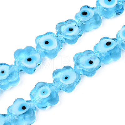 Handmade Evil Eye Lampwork Beads Strands LAMP-N029-008C-1