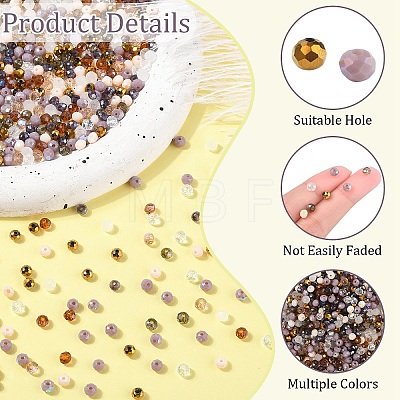 1000Pcs 10 Colors Electroplate Transparent Glass Beads EGLA-YW0005-72A-1