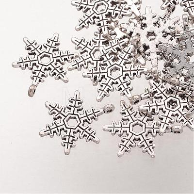 Christmas Snowflake Tibetan Style Alloy Pendants A0353Y-1