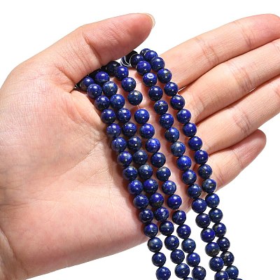 Natural Lapis Lazuli Beads Strands G-G423-6mm-AB-1