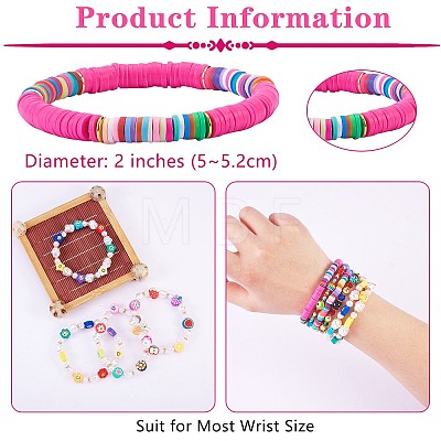 Flower Fruit Theme Beads Stretch Bracelets Set BJEW-SW00013-1