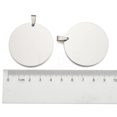 Non-Tarnish 201 Stainless Steel Flat Round Stamping Blank Tag Pendants STAS-S030-10-1