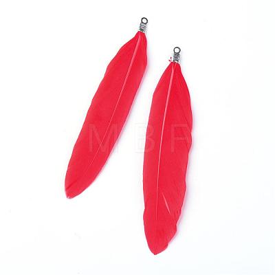 Goose Feather Pendants FIND-Q055-P01-1