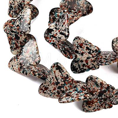 Spray Printed Synthetic Turquoise Beads Strands TURQ-P002-04A-02-1