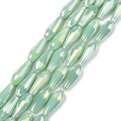 Electroplated Opaque Glass Beads Strands EGLA-L015-FR-B20-01-1