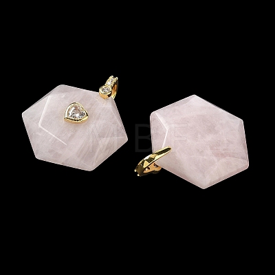 Natural Rose Quartz Faceted Pendants GG-CBA67BD-01G-J-1