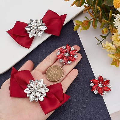  4Pcs 2 Style Glass Rhinestone Shoe Decorations FIND-NB0002-34B-1