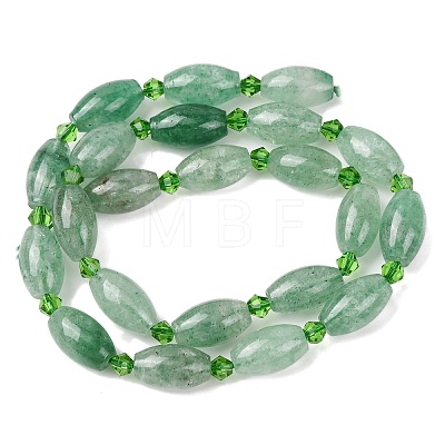 Natural Green Quartz Beads Strands G-G453-C05-8x13mm-1