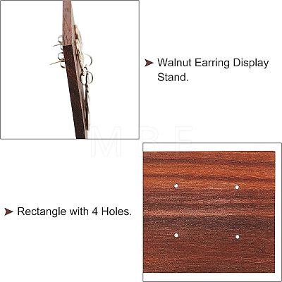 Fingerinspire 4Pcs 2 Style Black Walnut Earring Display Stand EDIS-FG0001-45-1