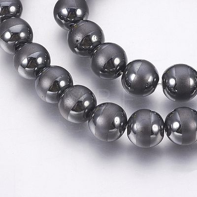 Electroplate Non-Magnetic Synthetic Hematite Beads Strands G-F585-D-10mm-1