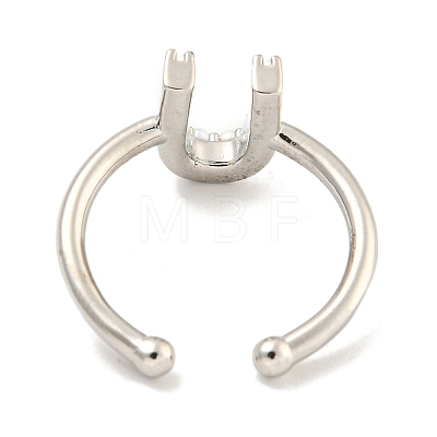 Rack Plating Brass Open Cuff Rings for Women RJEW-F162-01P-U-1