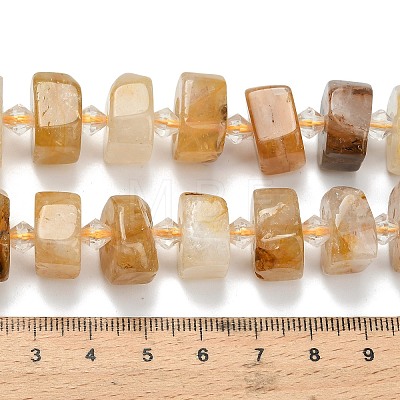 Natural Yellow Hematoid Quartz Beads Strands G-L642-H13-7x14mm-1