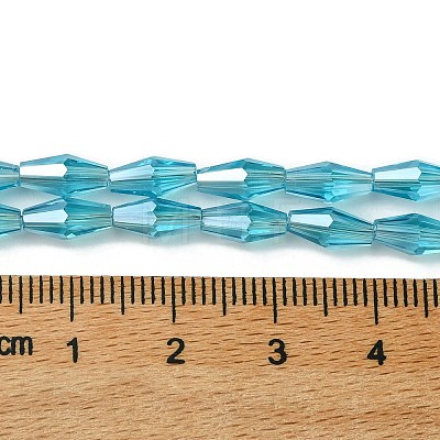 Transparent Electroplate Glass Beads Strands GLAA-K064-05A-PL07-1