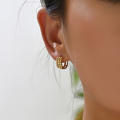 Brass Rhombus Hoop Earrings for Women MM4241-1