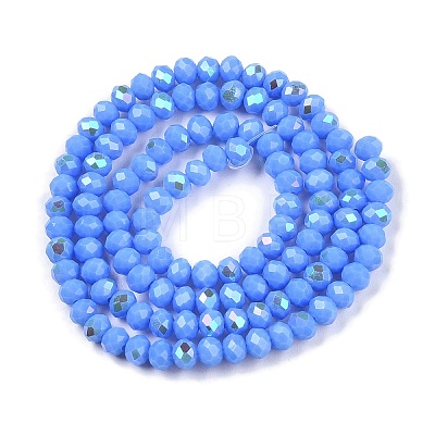 Electroplate Opaque Solid Color Glass Beads Strands EGLA-A044-P4mm-L17-1