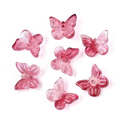 Transparent Spray Painted Glass Charms X-GLAA-T016-22F-1