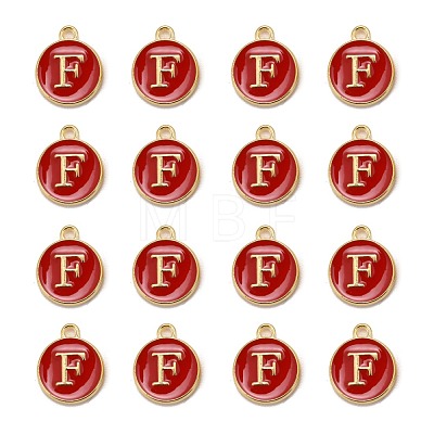 Golden Plated Alloy Enamel Charms X-ENAM-S118-03F-1