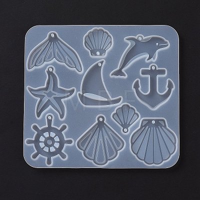 DIY Ocean Theme Pendants Silicone Molds DIY-C077-01A-1