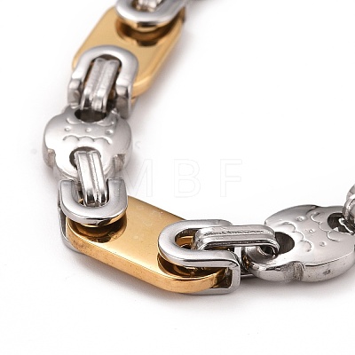 Vacuum Plating 304 Stainless Steel Oval Link Chains Necklace STAS-E160-23GP-1