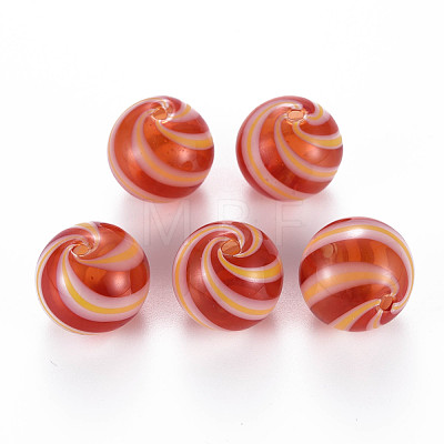 Transparent Handmade Blown Glass Globe Beads GLAA-T012-28-1