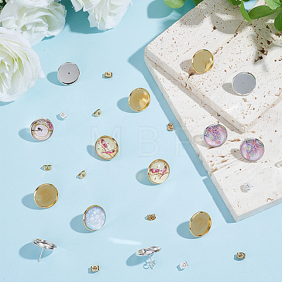 60Pcs 2 Colors 304 Stainless Steel Stud Earring Settings STAS-BBC0009-84-1