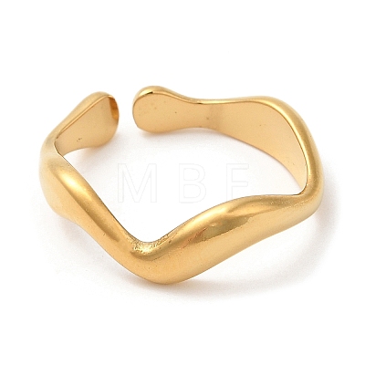 304 Stainless Steel Open Cuff Rings for Women STAS-D085-08G-1