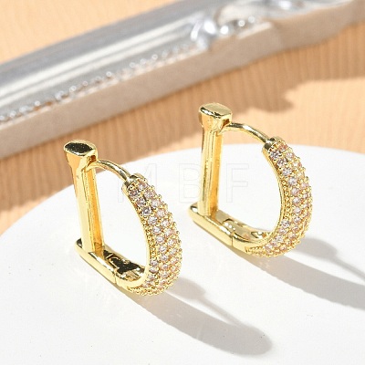 Brass Micro Pave Cubic Zirconia Hoop Earrings KK-CBA30C7-23G-1