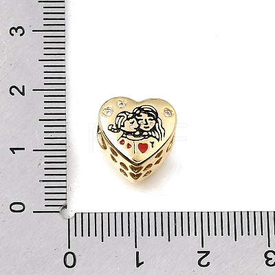 Mother's Day Brass Enamel Beads KK-E802-14G-B-1