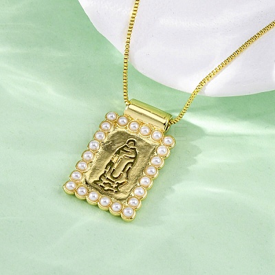 Brass Religion Pendant Necklaces NJEW-C071-06C-G-1