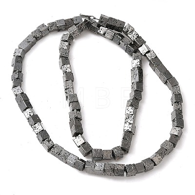 Electroplated Natural Lava Rock Beads Strands G-L606-E02-01E-1