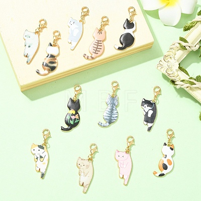 12Pcs Alloy Enamel Pendant Decorations HJEW-YW00472-1