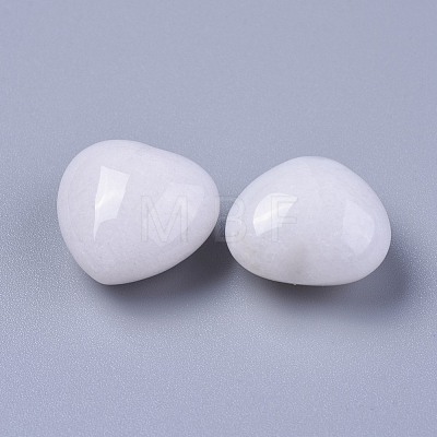 Natural White Jade Heart Palm Stone G-FS0001-78A-1