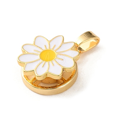 Rotatable Brass Enamel Pendants X-KK-P320-04A-G-1