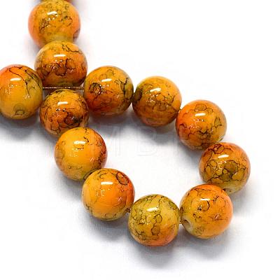 Baking Paint Glass Round Bead Strands DGLA-Q019-8mm-44-1