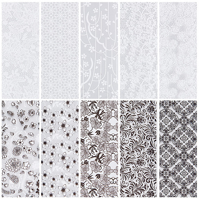 10 Rolls PET Lace Flower Nail Foils Floral Transfer Paper STIC-SP0001-19-1