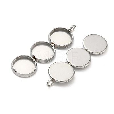 304 Stainless Steel Pendant Cabochon Settings X-STAS-K320-03B-P-1