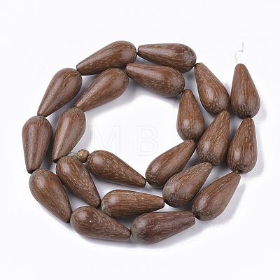 Undyed & Natural Pear Wood Beads Strands WOOD-T024-030-1