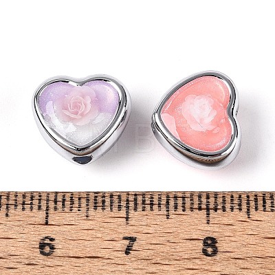 CCB & Resin Heart and Flower Pendants CCB-T013-01M-1