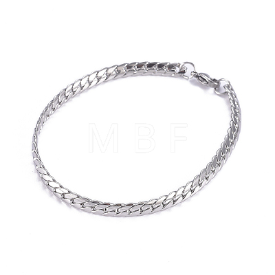 Men's 667 Stainless Steel Cuban Link Chain Bracelets BJEW-G631-07P-1-1