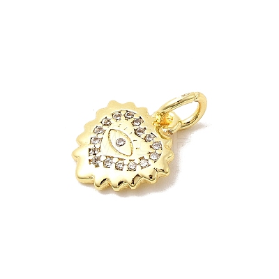 Brass Micro Pave Cubic Zirconia Charms KK-C139-25A-G-1