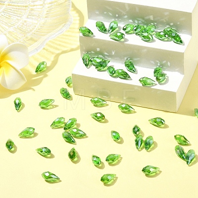 50Pcs Electroplate Glass Faceted Teardrop Beads EGLA-YW0005-17A-1