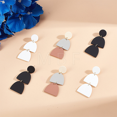 ANATTASOUL 3 Pairs 3 Style Polymer Clay Dangle Stud Earrings with 316 Surgical Stainless Steel Pins EJEW-AN0004-28-1