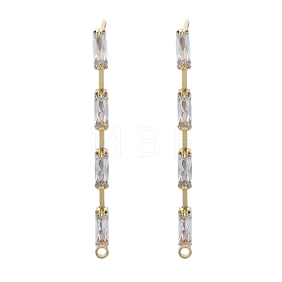 Brass Clear Cubic Zirconia Stud Earring Findings LS-X-KK-N232-13-NF-1
