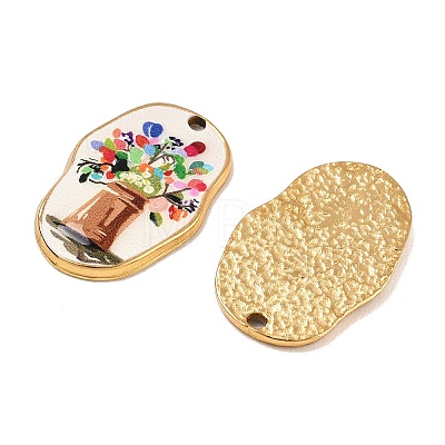 304 Stainless Steel Enamel Pendants SA-CBACDB6-01C-G-1